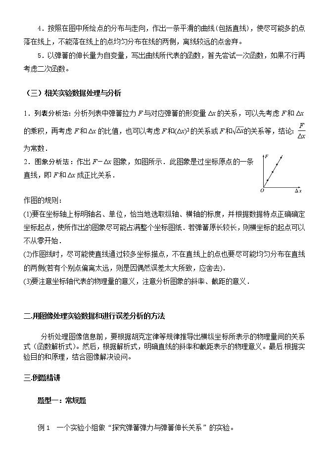 2022高考物理一轮复习学案 014用图像处理实验数据和误差分析之胡克定律相关实验02
