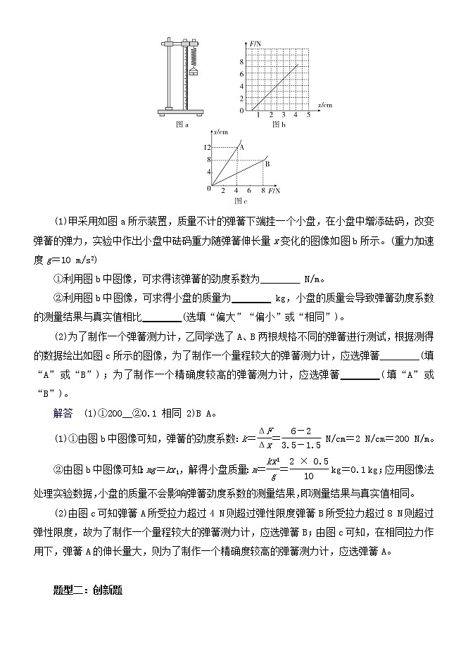 2022高考物理一轮复习学案 014用图像处理实验数据和误差分析之胡克定律相关实验03