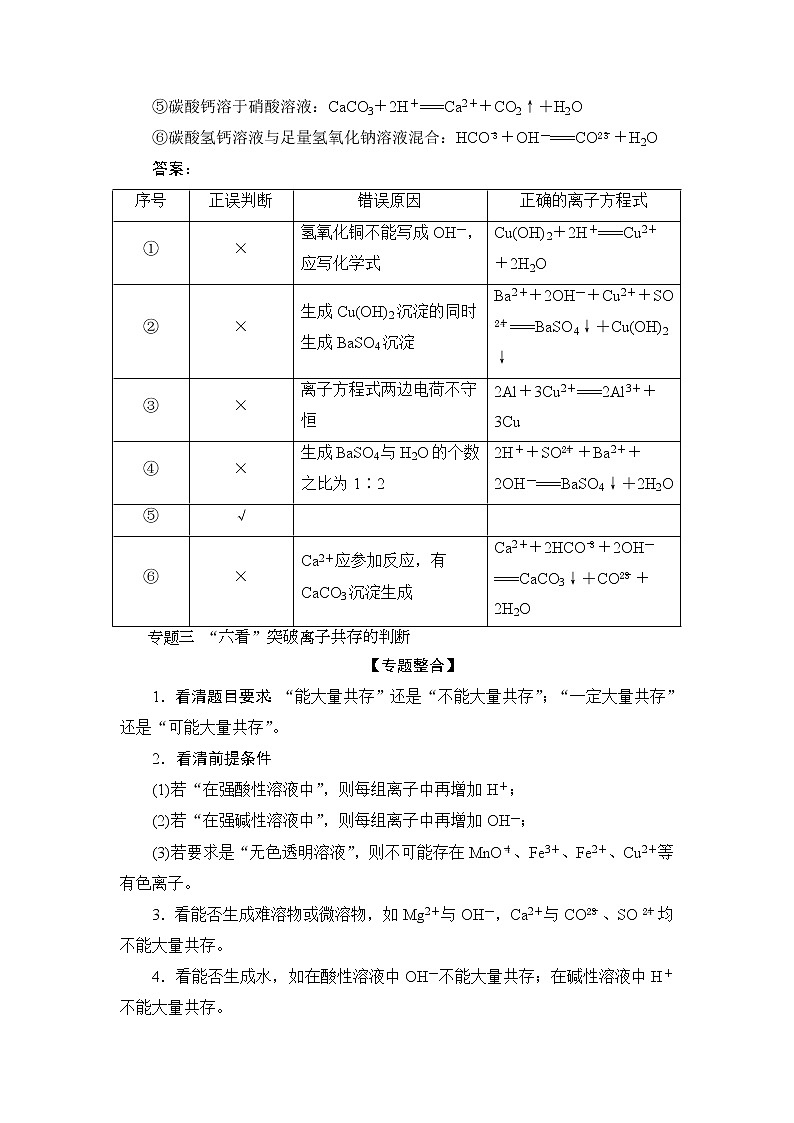 第一章 章末整合提升--（新教材）2021-2022学年人教版(2019)化学必修第一册同步学案（含答案）03