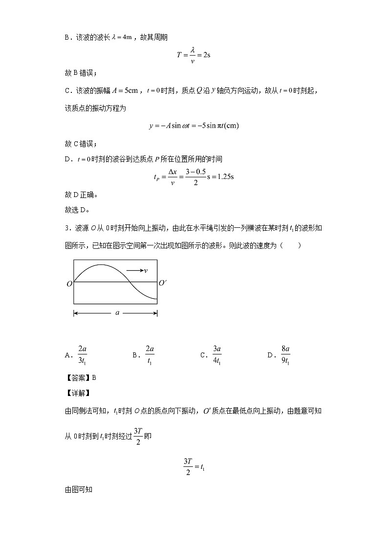 2021-2022学年沪科版（2019）选择性必修第一册 3.2机械波的描述 课时练（解析版）02