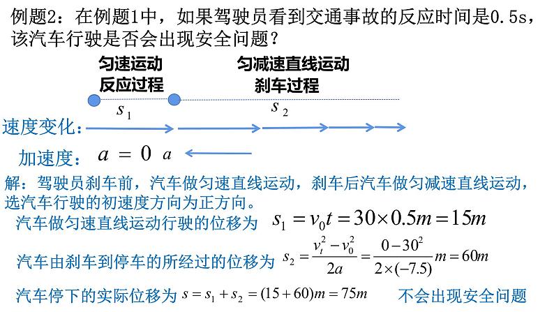 2.5 匀变速直线运动与汽车安全行驶—【新教材】粤教版（2019）高中物理必修第一册课件04