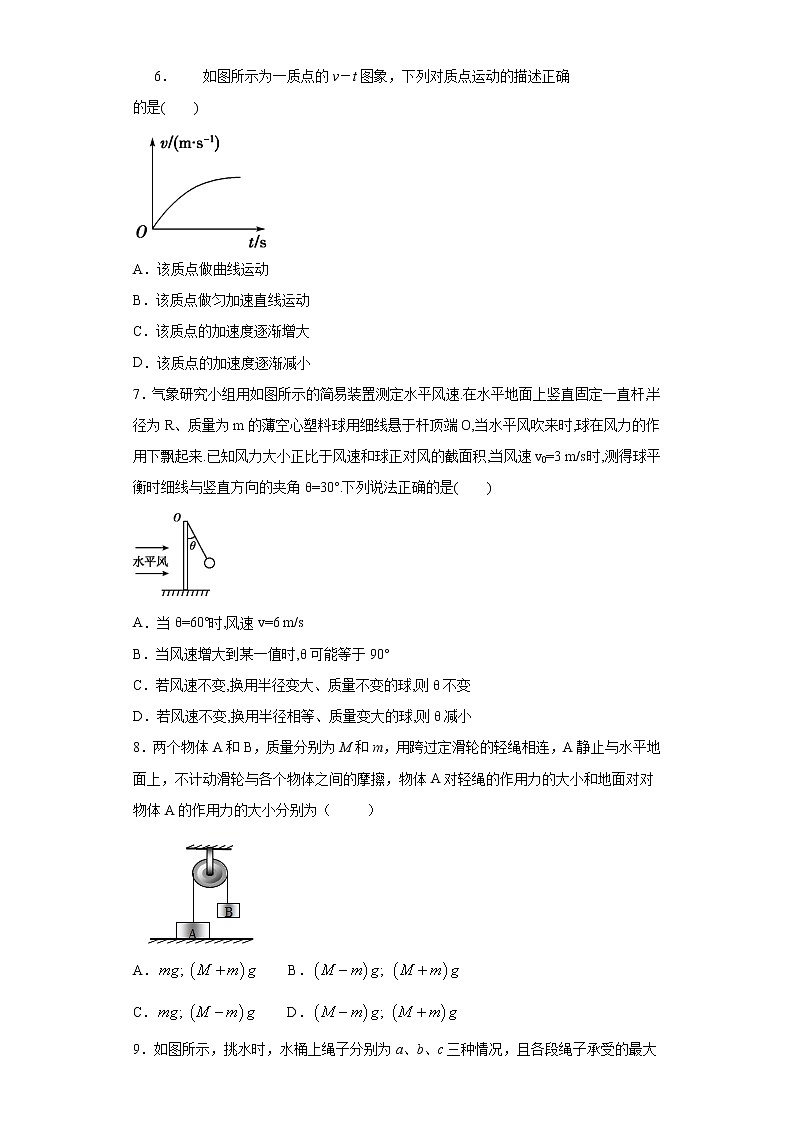 第三章相互作用---力单元过关2021-2022学年度高一物理（暑期衔接练习七）（人教版2019）03