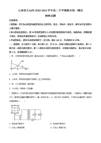 2020-2021学年云南省文山州高二下学期期末统一测试物理试题 word版