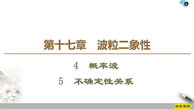 第17章 4　概率波  5　不确定性关系--2021年人教版（新课标）高中物理选修3-5课件01