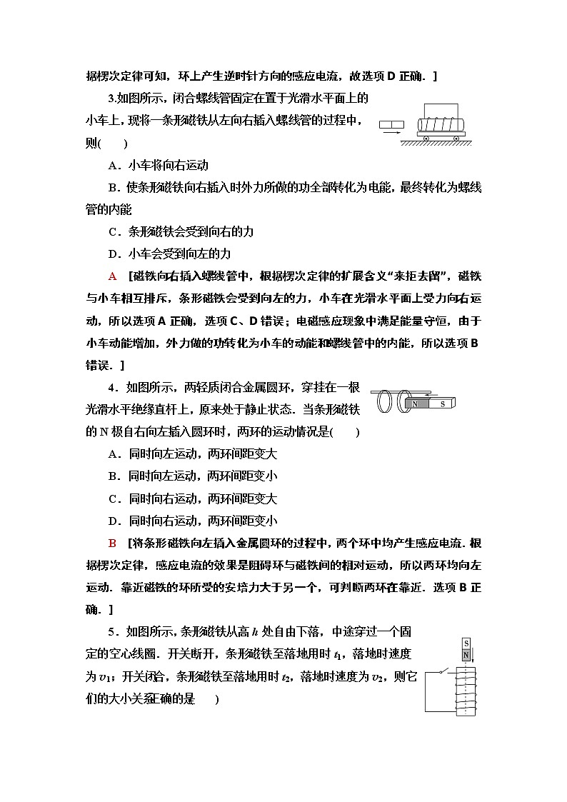 重难强化训练 1 楞次定律的应用--2021年人教版（新课标）高中物理选修3-2同步练习02