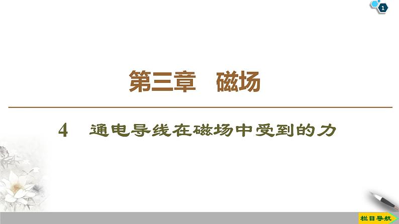 第3章 4　通电导线在磁场中受到的力--2021年人教版（新课标）高中物理选修3-1课件01