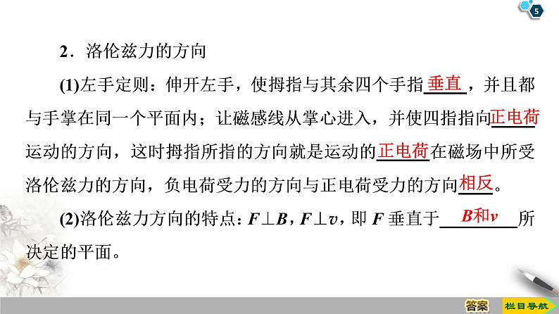 第3章 5　运动电荷在磁场中受到的力--2021年人教版（新课标）高中物理选修3-1课件05