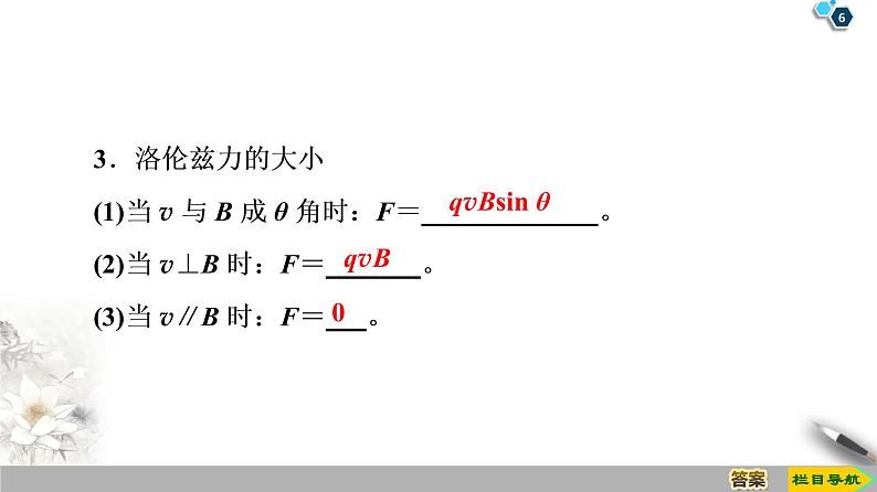 第3章 5　运动电荷在磁场中受到的力--2021年人教版（新课标）高中物理选修3-1课件06