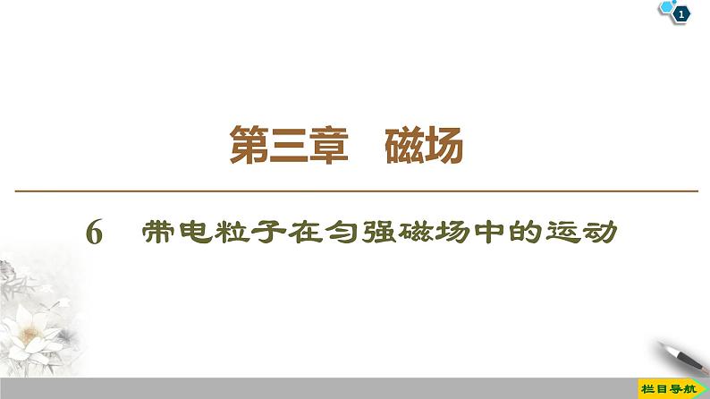 第3章 6　带电粒子在匀强磁场中的运动--2021年人教版（新课标）高中物理选修3-1课件第1页