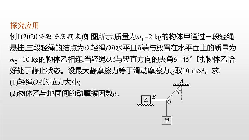 2021-2022学年沪科版（2019）必修第一册 第3章 习题课 共点力平衡的综合分析 课件（26张）第4页