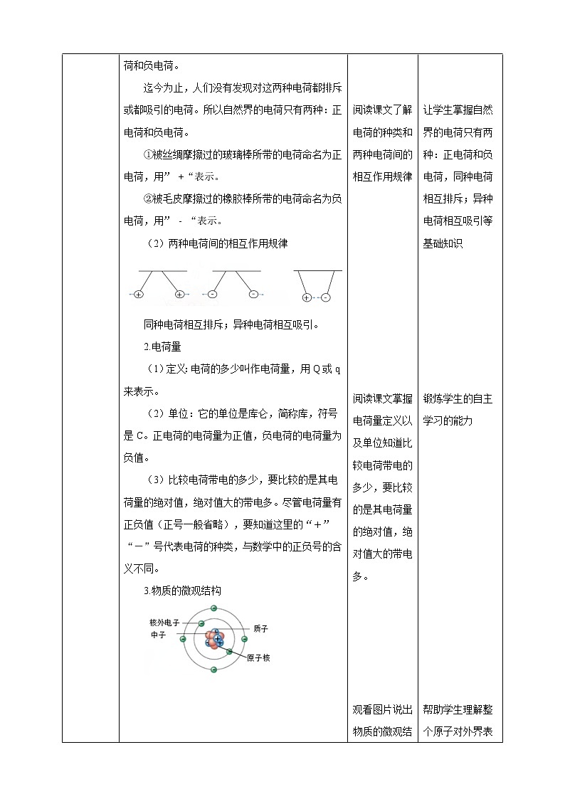 2021-2022学年人教版高中物理必修3第9章第1节电荷教学设计第3页