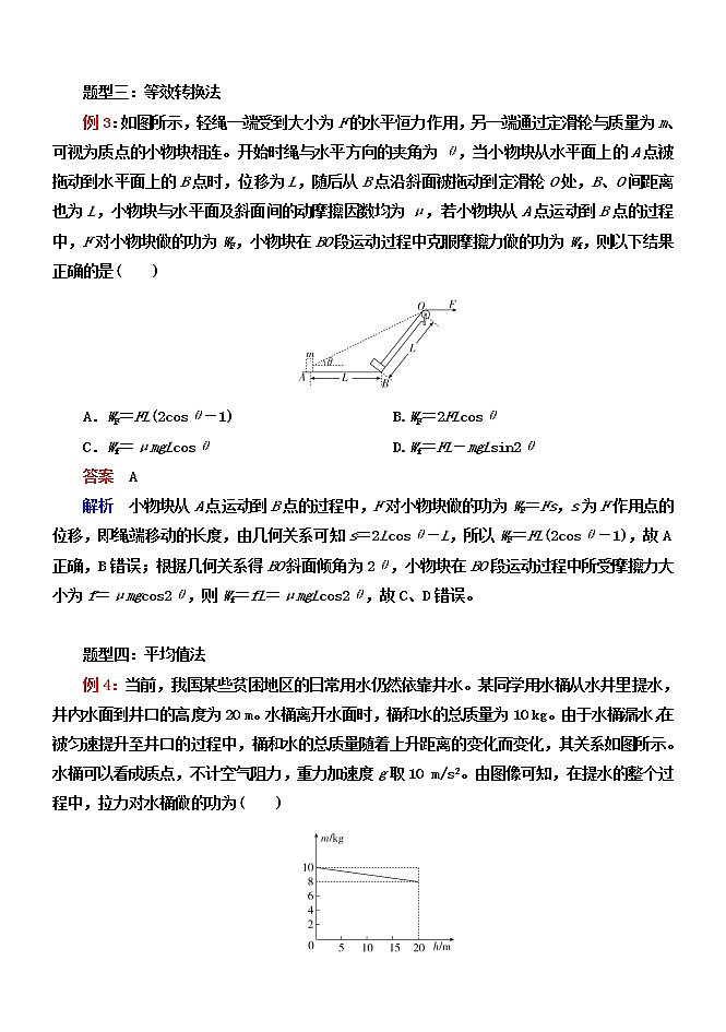 035变力做功的6种计算方法 精讲精练-2022届高三物理一轮复习疑难突破微专题学案03