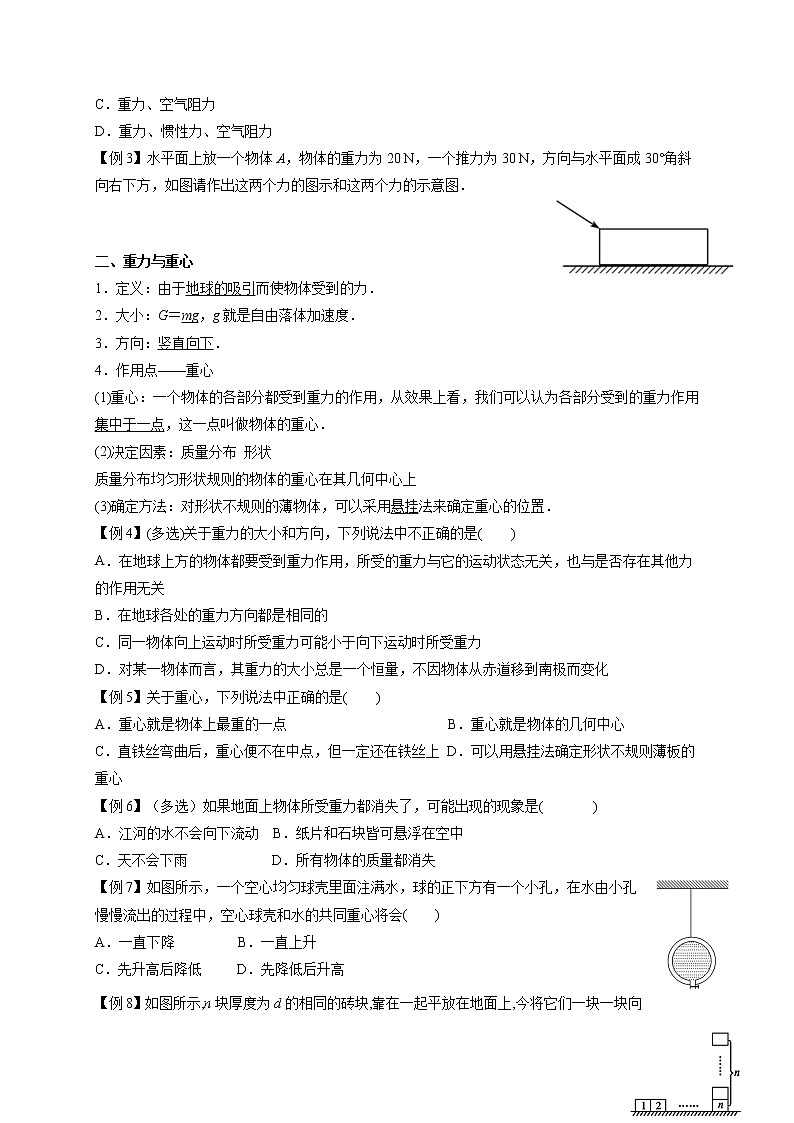 3.1　重力　基本相互作用-高中物理必修1学案02