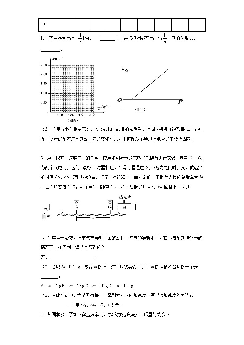 高中物理人教版必修第一册第四章 2 实验：探究加速度与力、质量的关系 同步练习第2页
