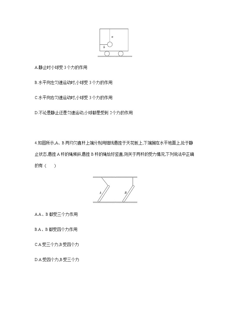 专题强化练5　受力分析-【新教材】人教版（2019）高中物理必修第一册易错专题复习02