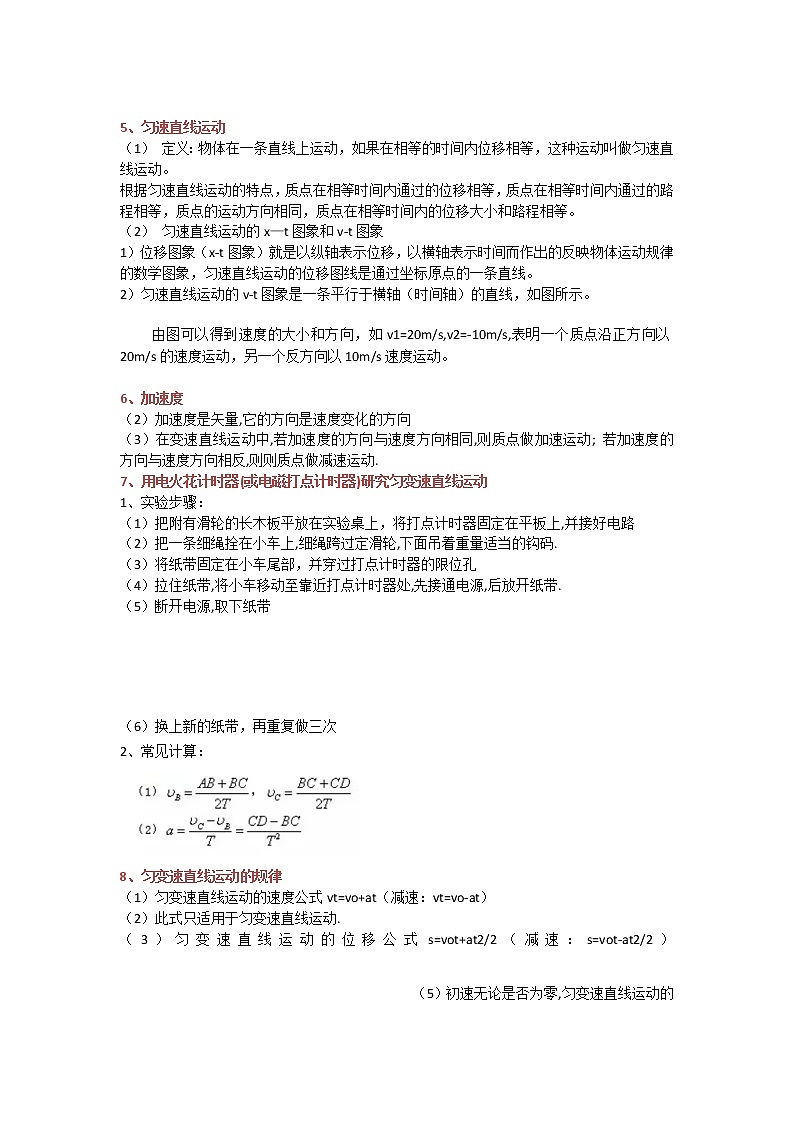 高中物理必修1知识点大汇总02