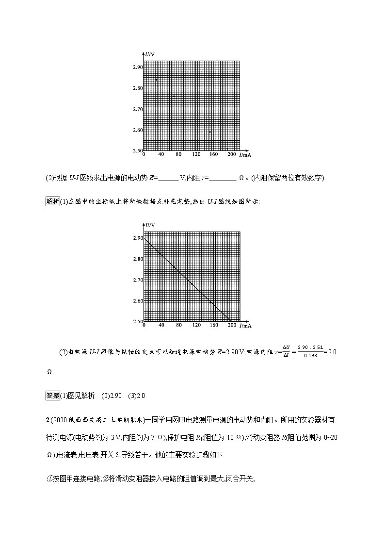 第十二章　3.实验电池电动势和内阻的测量—【新教材】人教版（2019）高中物理必修第三册课件+同步检测02