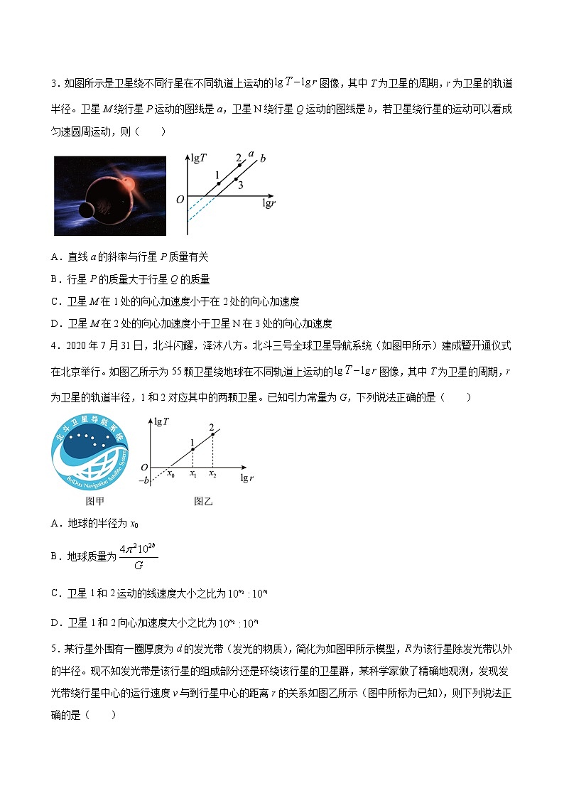 5.4万有引力定律的应用——与图象的综合问题（一、二）过关检测-2022届高考物理一轮复习第2页