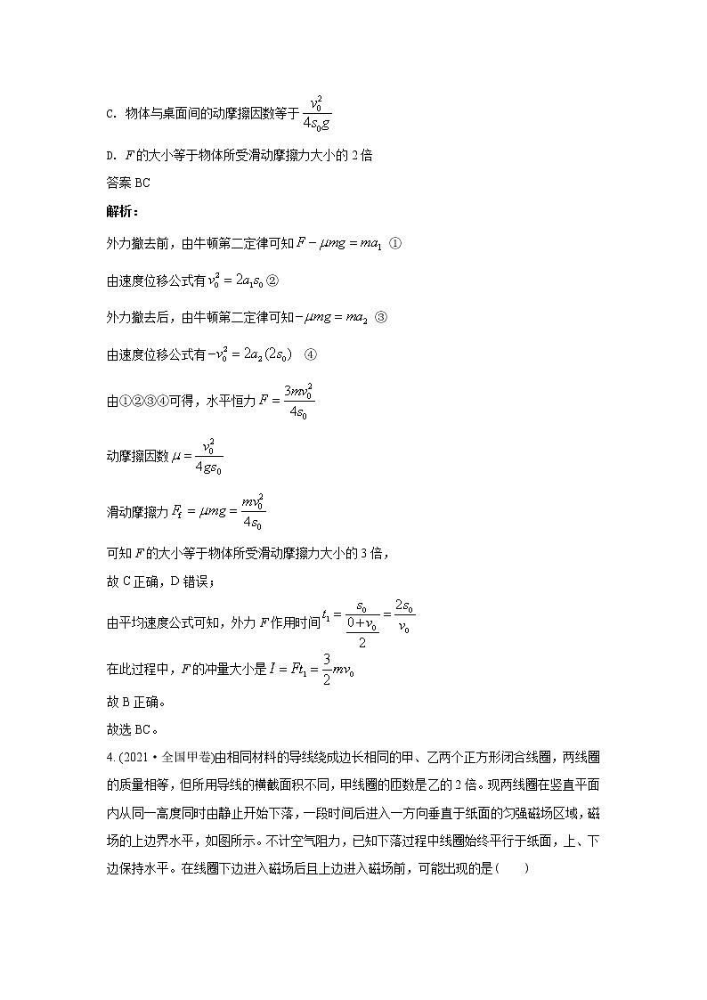 2021年高考真题和模拟题分类汇编  物理 专题04 牛顿运动定律的应用 教师版第3页