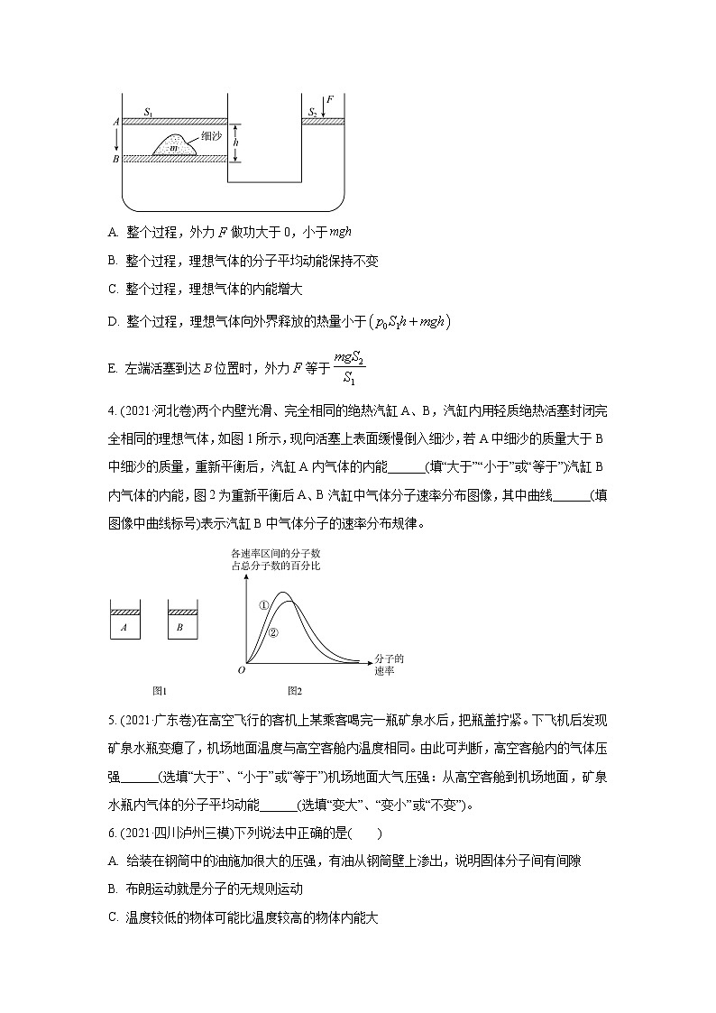 2021年高考物理真题及模拟题分类汇编专题15 热学（学生版+教师版）02