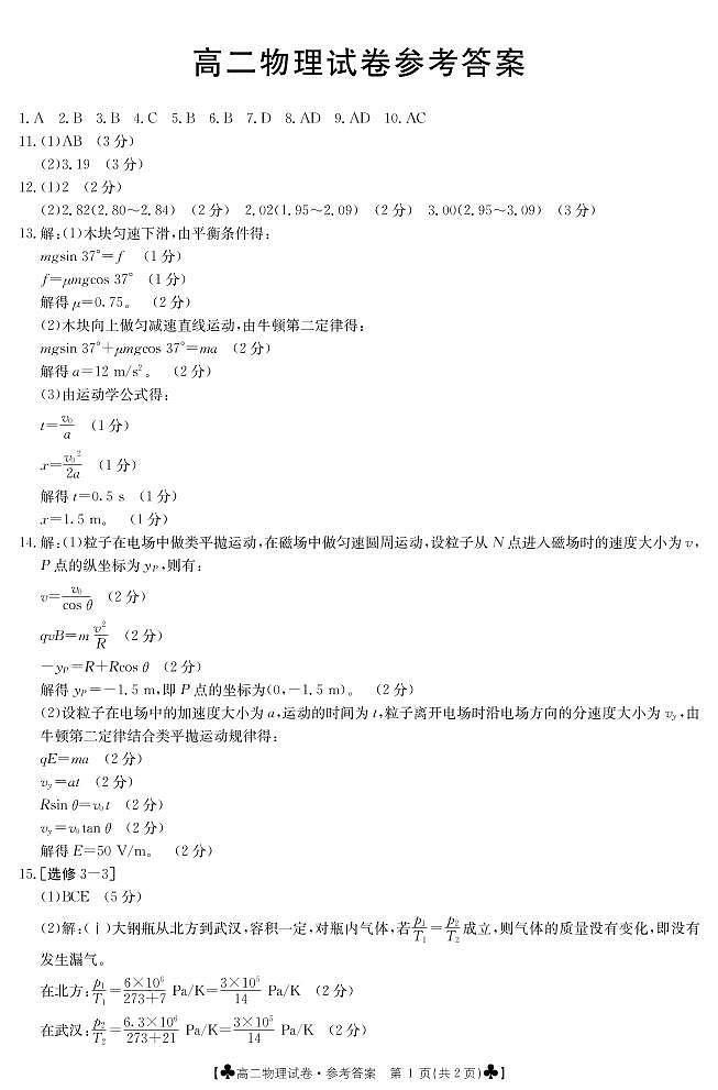2020-2021学年甘肃省靖远县高二下学期期末考试物理试题 pdf版01
