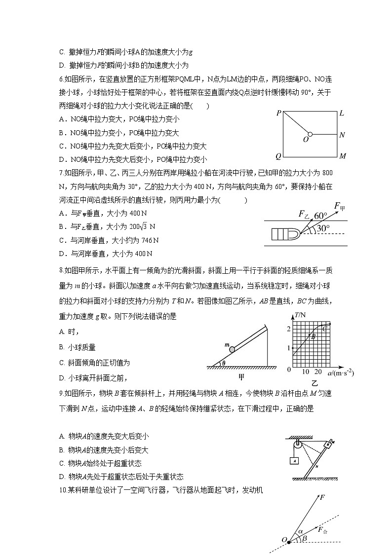 2022届黑龙江省大庆铁人中学高三上学期开学考试物理试题第2页