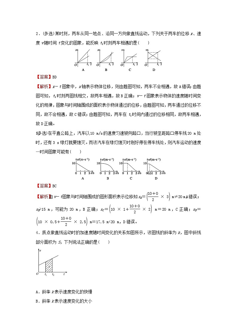 新高考2021届高考物理小题必练2运动图象与追击相遇问题第3页