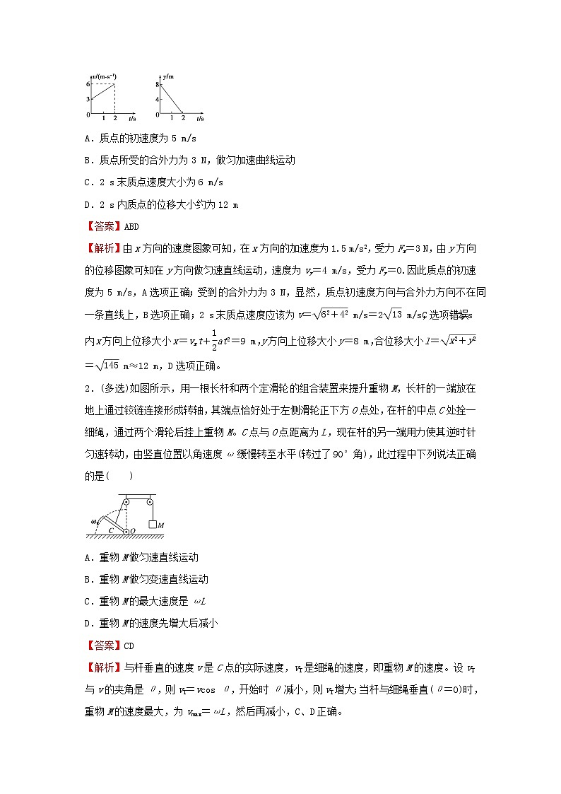 新高考2021届高考物理小题必练5曲线运动第3页