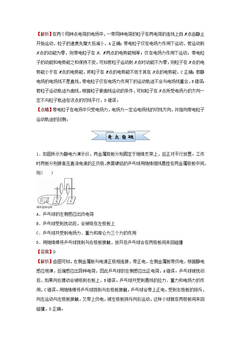 新高考2021届高考物理小题必练15电场力的性质第2页