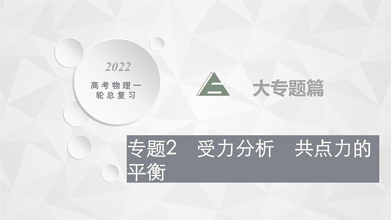 22届高中物理一轮总复习 专题2　受力分析　共点力的平衡（新高考）课件PPT第1页