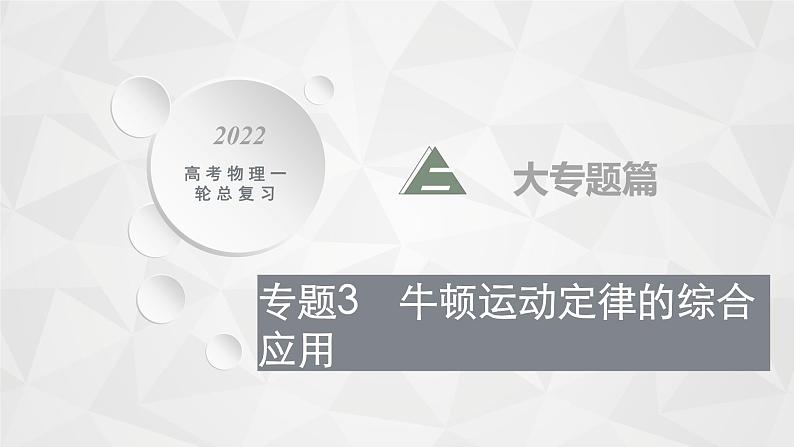 22届高中物理一轮总复习 专题3　牛顿运动定律的综合应用（新高考）课件PPT01