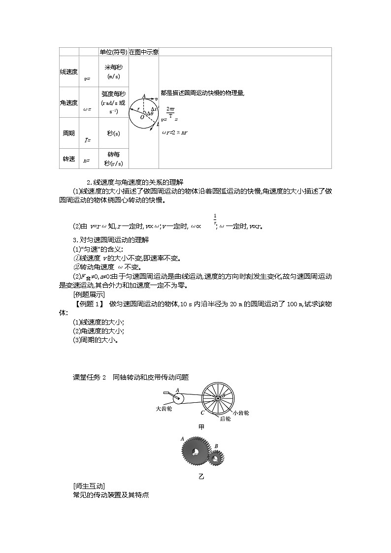 2021年高中物理新人教版必修第二册 6.1圆周运动 学案第2页