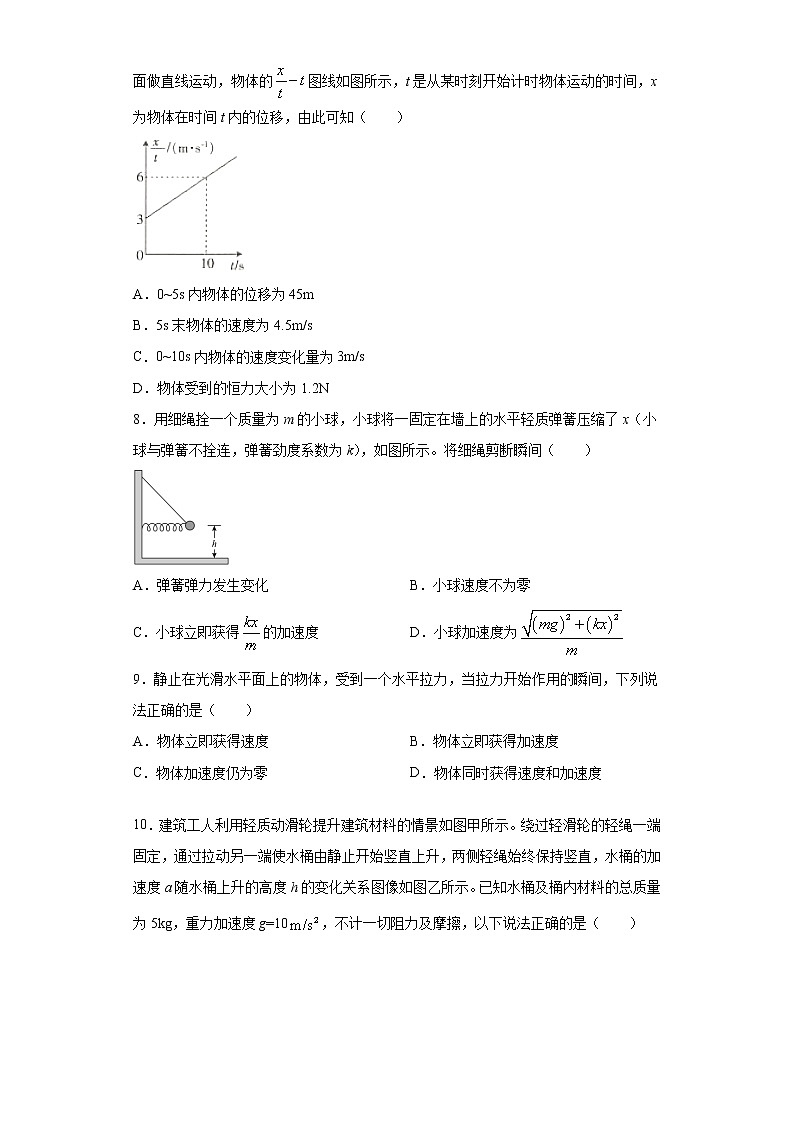 2021年高中物理新人教版必修第一册 4.3牛顿第二定律 课时作业3（含解析）第3页