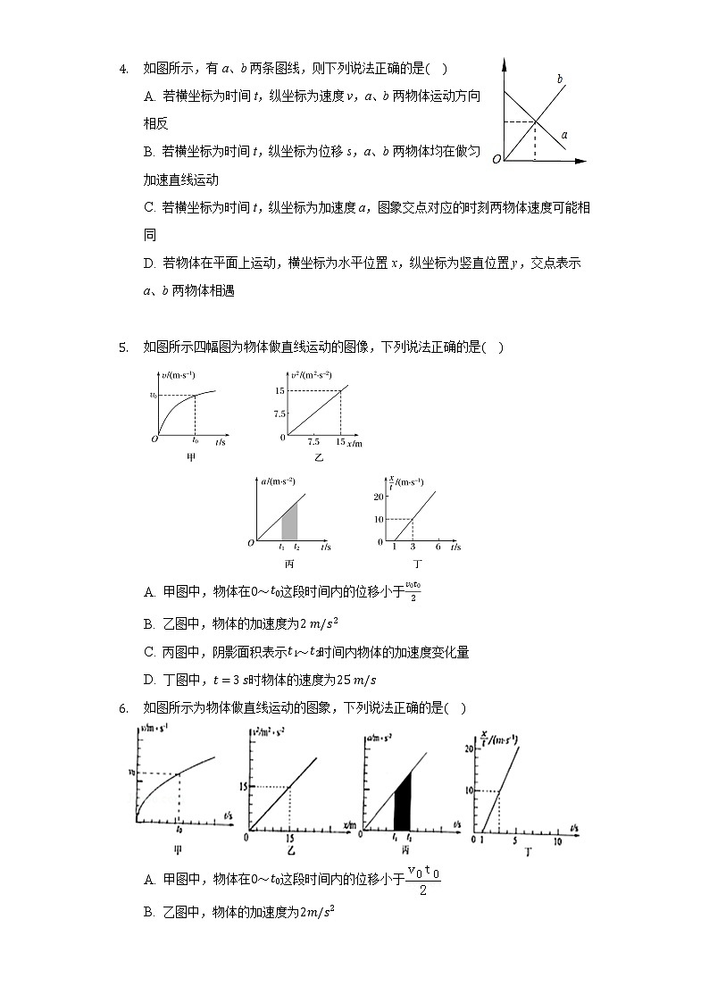 1.4速度变化快慢的描述——加速度同步练习-高中物理人教版（2019）必修一02