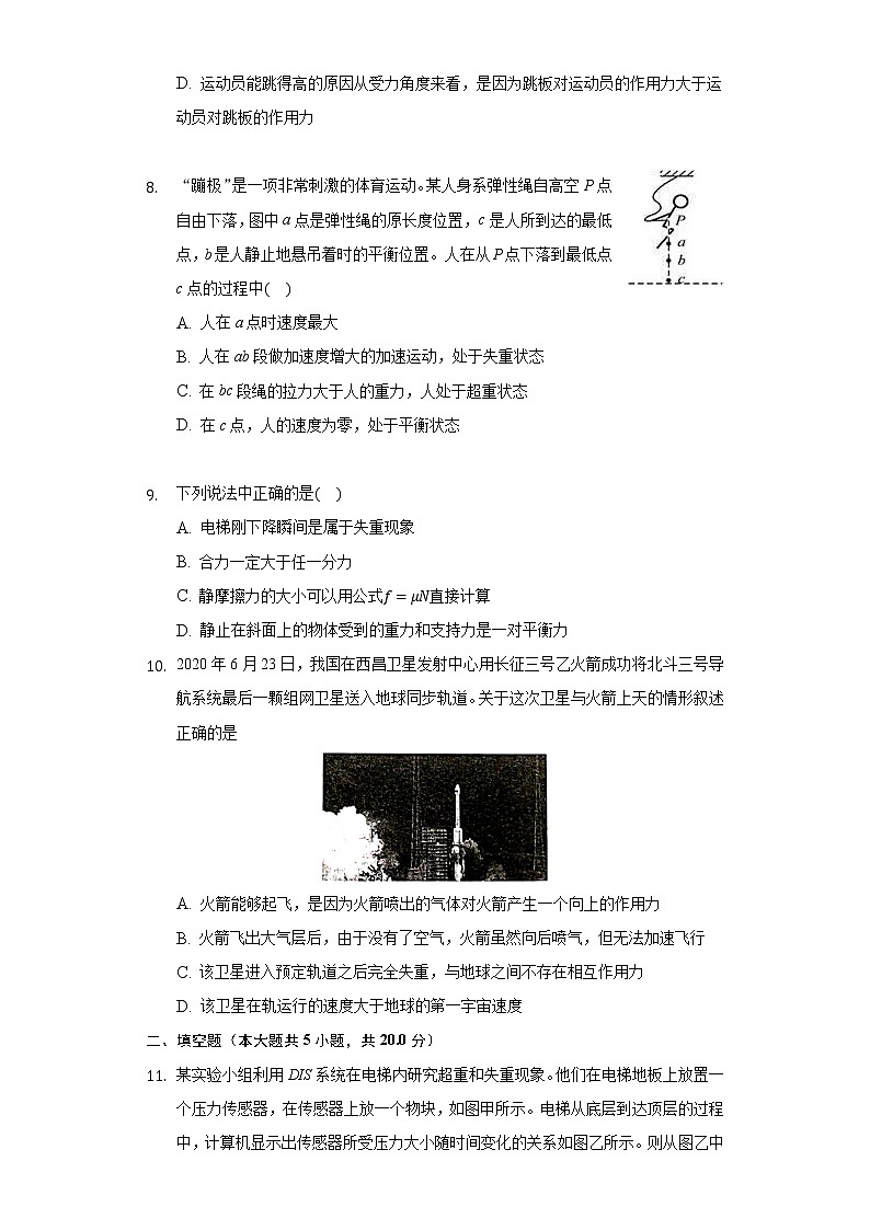 4.6超重和失重同步练习-高中物理人教版（2019）必修一第3页