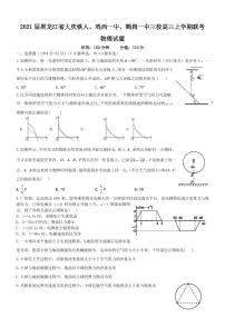 2021届黑龙江省大庆铁人、鸡西一中、鹤岗一中三校高三上学期联考物理试题 PDF版