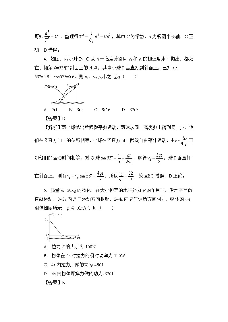 2021-2022学年江苏省淮安市车桥中学高二上学期入学调研（B）物理试题 解析版第3页