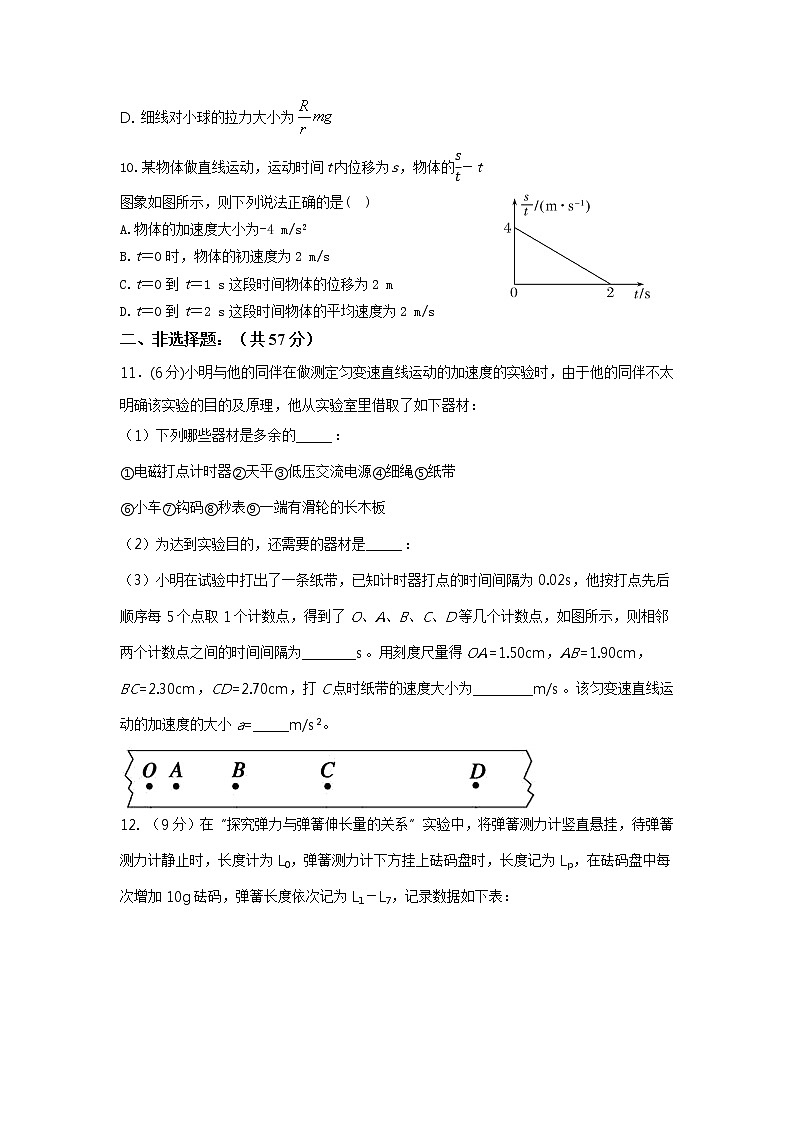 2022届重庆市川外第二外国语学校高三上学期第一次模拟考试物理试题第3页
