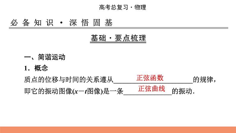 2022版高考物理一轮复习课件：专题14+第1讲+机械振动、振动图像07