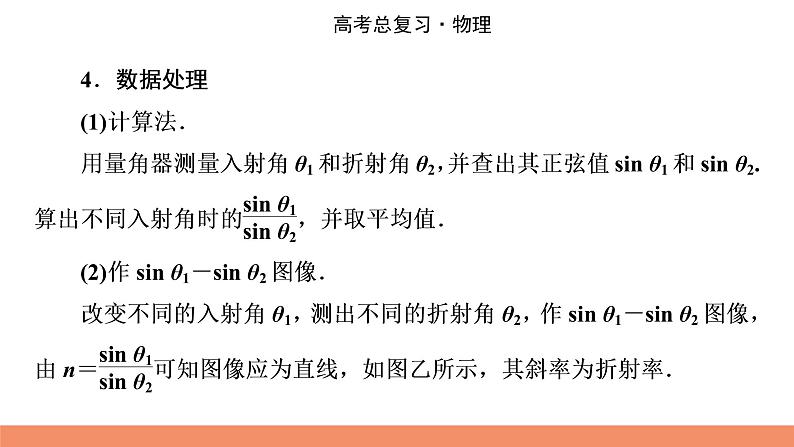 2022版高考物理一轮复习课件：专题14+实验15+测定玻璃的折射率06