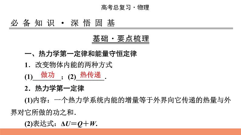 2022版高考物理一轮复习课件：专题13+第3讲+热力学定律、能量守恒第2页