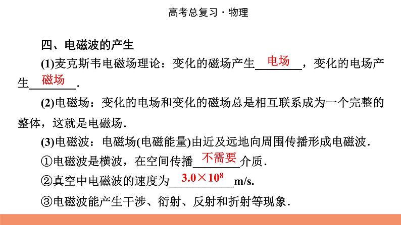 2022版高考物理一轮复习课件：专题14+第4讲+光的波动性、电磁波、相对论07