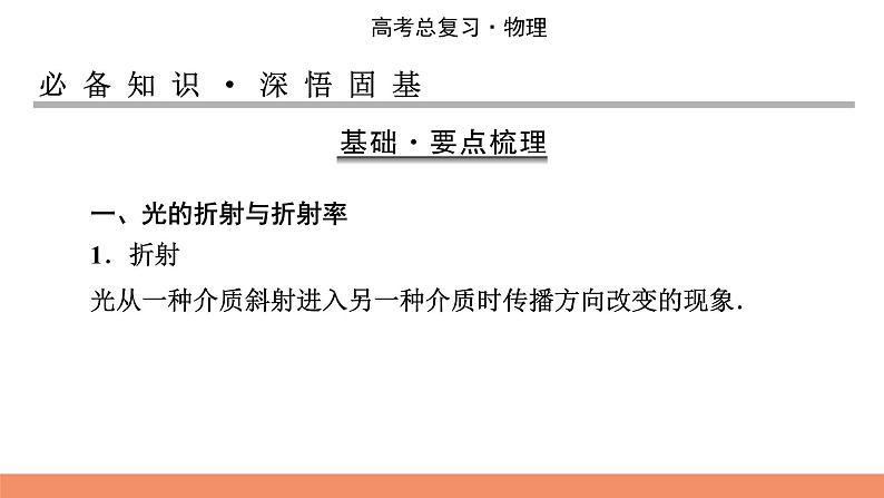 2022版高考物理一轮复习课件：专题14+第3讲+光的折射和全反射第2页