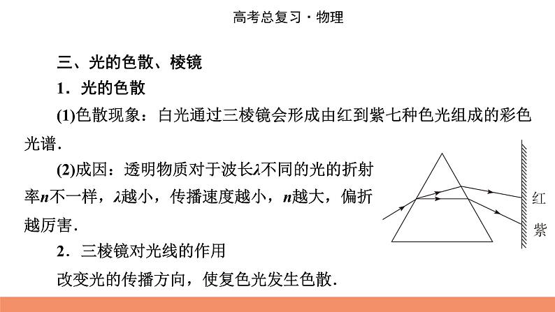 2022版高考物理一轮复习课件：专题14+第3讲+光的折射和全反射第6页