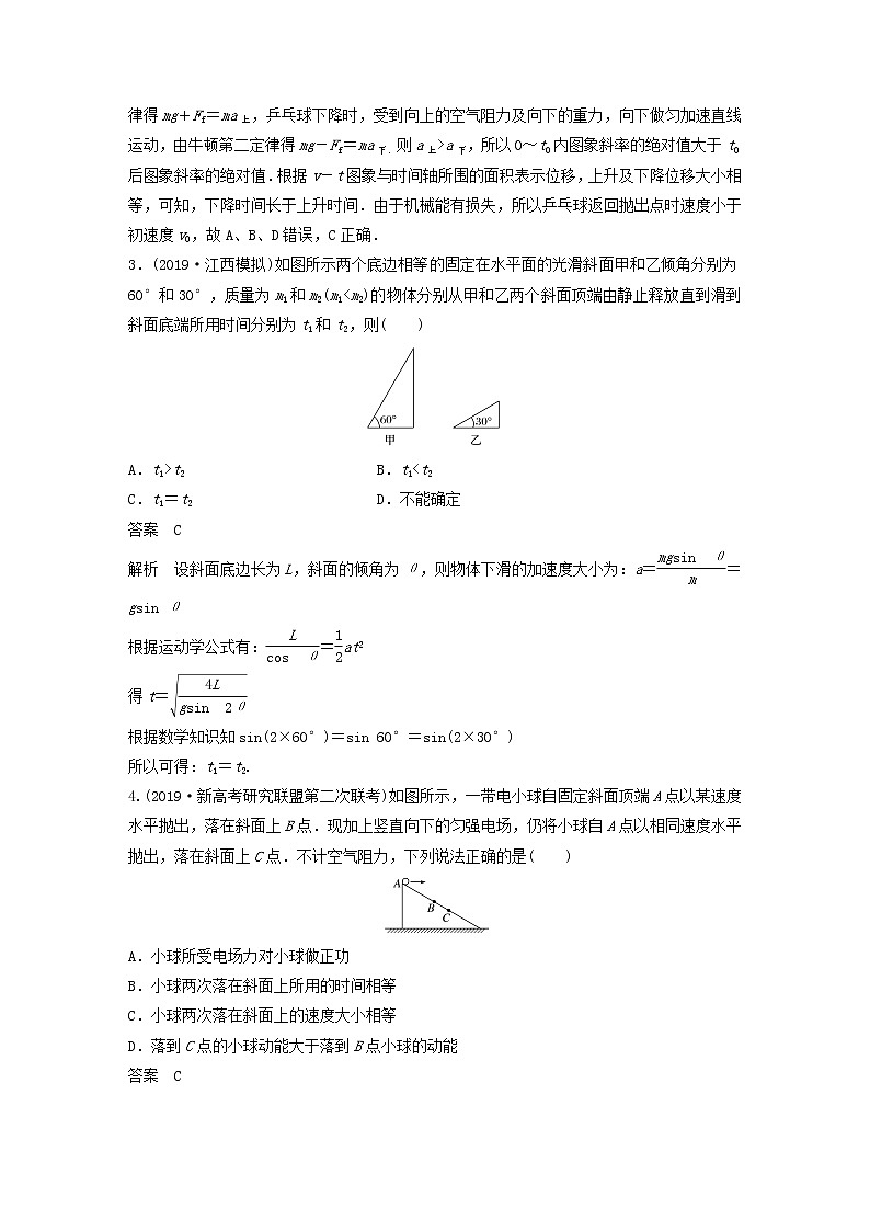 浙江专用2020高考物理增分冲刺综合模拟卷四第2页