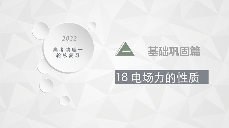 22届高中物理一轮总复习 18　电场力的性质（新高考）课件PPT第1页