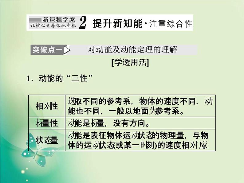 2021年高中物理新人教版必修第二册 第八章 第3节  动能和动能定理 课件（33张）07