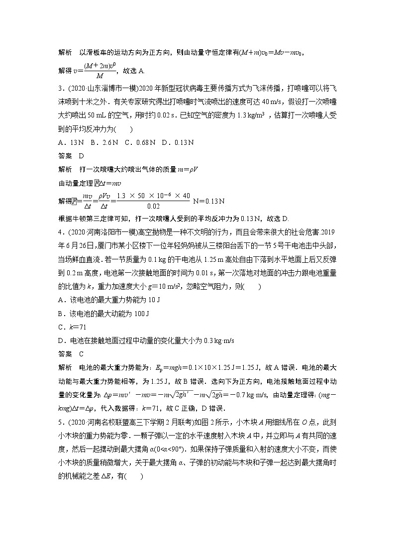 2022届高考物理一轮复习单元检测六　动量（解析版）第2页