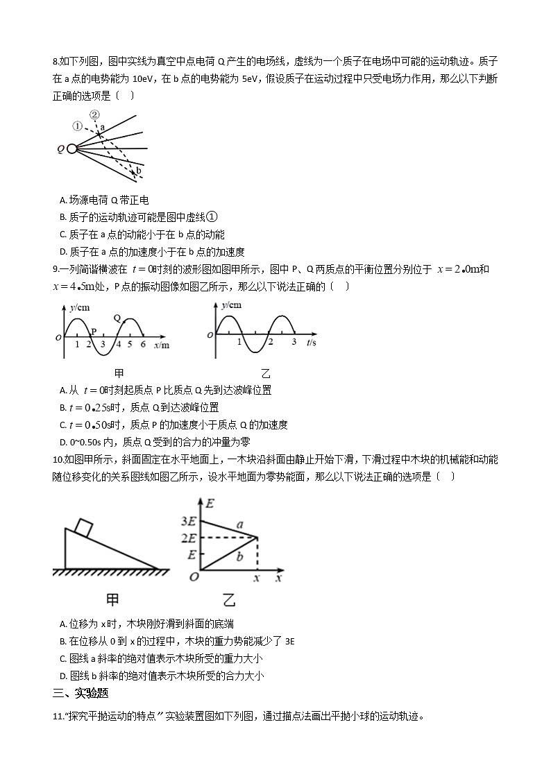 2021届辽宁省沈阳市高三下学期物理质量监测试卷（一）含答案第3页