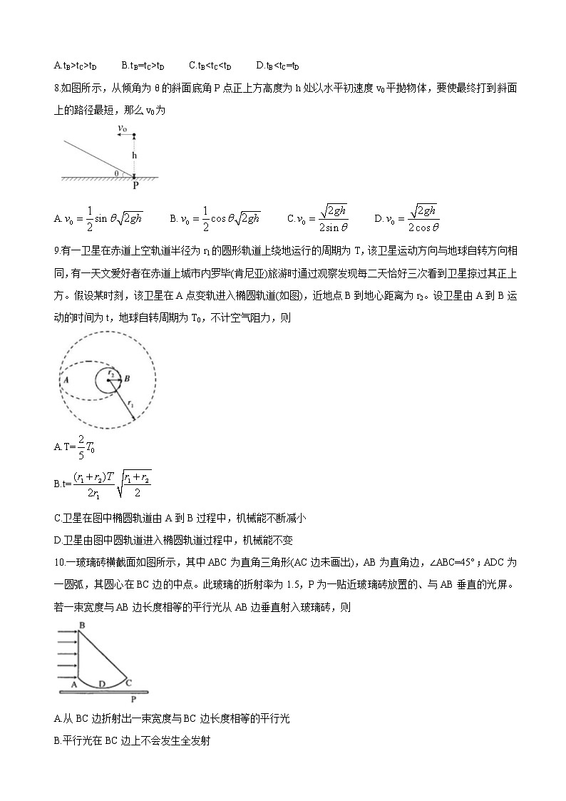 2022届浙江省A9协作体高三上学期暑假返校联考 物理（word版）练习题03
